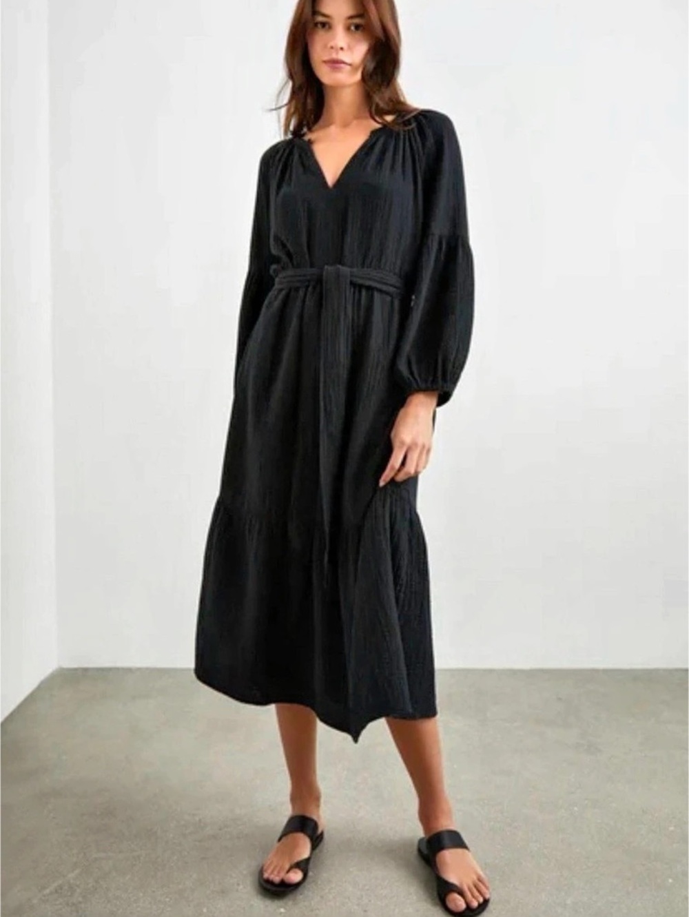 Rails Vittoria Dress Black Midi Dress Size XS